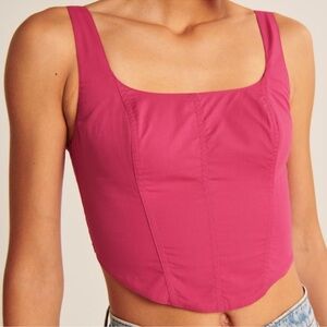 NWOT Abercrombie Pink Poplin Corset Top Size XS